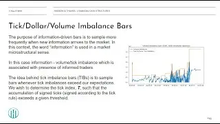 Financial Data Structures: Information Driven Bars (Run and Imbalance)