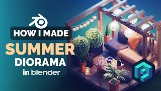 Summer Patio Diorama in Blender - 3D Modeling Process | Polygon Runway