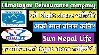 Himalayan Reinsurance Right | sun Nepal Life insurance Rights | upcoming IPO in Nepal