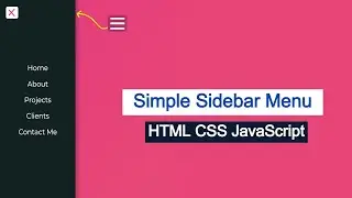 Sidebar Menu HTML CSS | Side Navigation Bar in HTML CSS and JavaScript