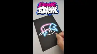 Glow Effect Drawing Friday Night Funkin' Boy Friend icon with Posca Markers! (