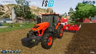 The New Kubota M8 is Awesome! Farming Simulator 23 2M Farm