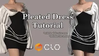 Crystal Pearl Pleated Dress Tutorial |Clo3d,MarvelousDesigner