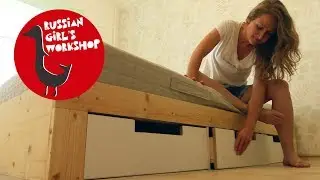 Twin bed frame with storage DIY