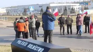 MIELEC. Protest rolników na rondzie przy SSE. 13.02.2015 [RMI24.tv]