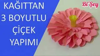 🌸 KAĞITTAN 3 BOYUTLU ÇİÇEK ÇOK KOLAY!!!!🌸