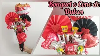 Cono de dulces de amor y amistad * Ramo de dulces para San Valentín* Bouquet de dulces* Candybouquet