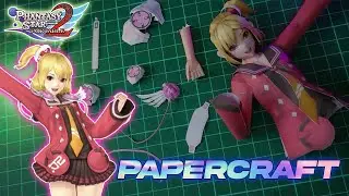How to make Emilia Percival Phantasy Star action figure from paper (anime papercraft tutorial)