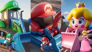 Mario Brothers In Excavator Form All Characters