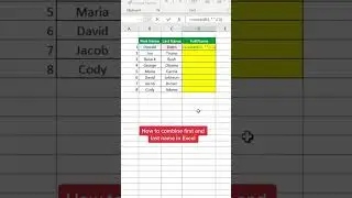 How to combine first and last name in Excel! 