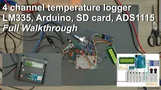 4 channel temperature logger with Arduino, SD card, LM335 and ADS1115