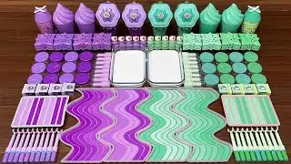 PURPLE vs MINT I Mixing random into Glossy Slime I Satisfying Slime 
