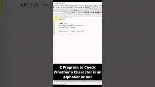 C Program to check whether a character is an alphabet or not 