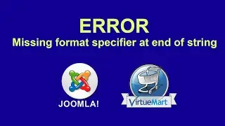 Joomla and VirtueMart Error 