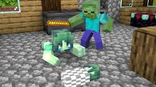 Baby Zombie Girl and Bad Zombie Boy - Sad Story - Minecraft Animation