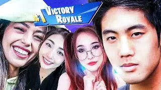 FARMING VICTORY ROYALES IN FORTNITE (ft. Valkyrae, TinaKitten, & xChocoBars)