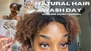 MY NATURAL HAIR WASH DAY ROUTINE | DORM EDITION | FISK UNIVERSITY | VICTORIA CIELO