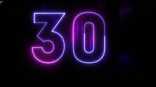 30 seconds countdown numbers glowing beautiful