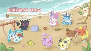 Eevee Evolved Beach Time Animated Stream Overlays | Twitch Package | Twitch Overlays
