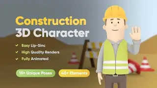 Construction Worker 3D Animation