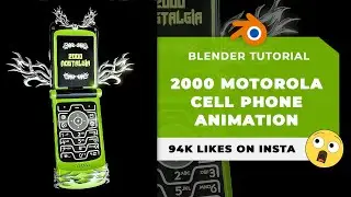 🤯📱 94K LIKES ON INSTA - CREATE A 2000 CHROME MOTOROLA FLIP ANIMATION 📱🤯 - BLENDER TUTORIAL