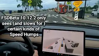Tesla FSDBeta 10.12.2 only sees and slows for speed bumps/humps that are also cross walks