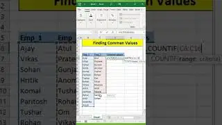 FIND COMMON DATA IN EXCEL.  