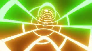 VJ LOOP NEON Color Changing Green Orange Tunnel Abstract Background Video RGB 4k Screensaver