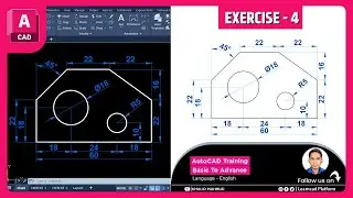 AutoCAD Exercise 4 - Master Basic to Advanced 2D Drawing Techniques | Step-by-Step Guide in English