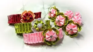 Заколка канзаши из 1 метра ленты 🌼 diy satin ribbon flower kanzashi