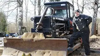 Трактор ДТ-75 на UZ  -  теперь будет бульдозер!
