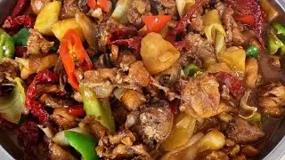 Жарена курица с картошкой  大盘鸡   Китайская кухня  中国美食