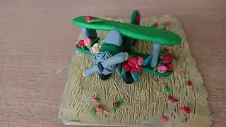Самолет из пластилина, на 