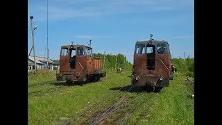 Тепловозы ТУ6А и ТУ8, ст. Лойга. Лойгинская УЖД