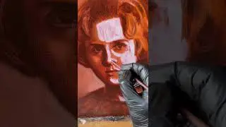 Портрет моей мамы в технике многослойной живописи.
