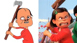 Turning Red Mei Lee Horror Drawing Meme | Funny Drawing | Part 7 ✍🤣