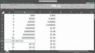 Excel Number Formats For Large And Small Numbers And Scientific Notation E