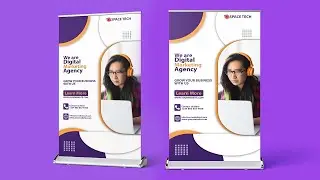 How To Design a Roll Up Banner For Digital Marketing | Photoshop Tutorial