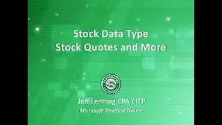 Excel Stock Data Types - Stock Quotes and More