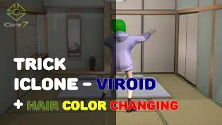Free Vroid to Iclone 7 Project  | How to change color hair tutorial