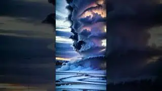 an icy tornado with snow