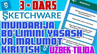 3-Dars Sketchware da mundarija bo'limini yasash va malumot kiritish | ONVETI