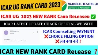 ICAR NEW RANK CARD RELEASE & counselling official website deactivated🧐Payment filed 🥹today news 😓