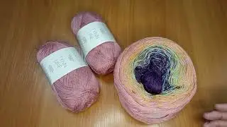 Джемпер спицами со смещеным регланом из пряжи Katia silk degrade, МК