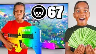 EVERY KILL KYRIE GETS = $100 CHALLENGE IN FORTNITE **CRAZIEST GAME BATTLE**