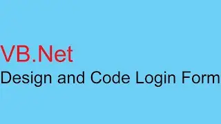 Vb.net - Create Login form to Authenticate Users