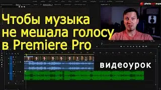 Premiere Pro. Чтобы музыка не мешала голосу (Sidechain). Урок по видеомонтажу, точнее звукомонтажу