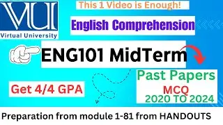 ENG101 Midterm preparation || Eng101 midterm past papers most important mcq