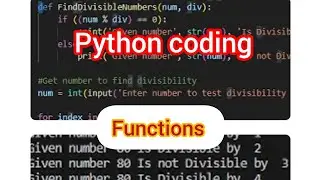 Python Coding using function | Python coding to find div of numbers | python tutorial for beginners
