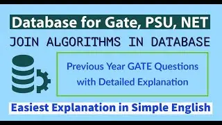 77. DBMS GATE Questions - Join Algorithm | Nested loop & Block Nested loop Join | Crack GATE CSE